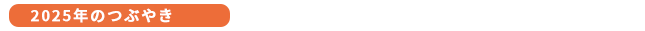 2025年のつぶやき